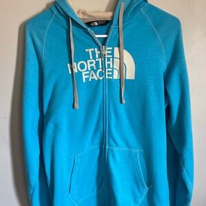 The North Face Blue Hoodie Full Zip. Size Large